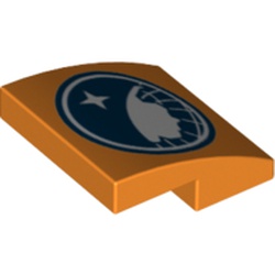 Slope Curved 2 x 2 x 2/3 with Dark Blue/White Arctic Explorer Logo Print