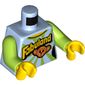 Torso Lime Rays, 'Fabuland', and Monkey Face Print, Lime Arms, Yellow Hands