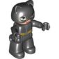 Duplo Figure Catwoman with Mask / Cowl Black, with Zipper and Yellow Belt Print
