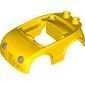Duplo Car Body with 2 Studs on Back and Silver Headlights Print