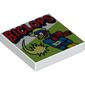 Tile 2 x 2 with Red 'BICLOPS' Print
