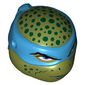 Minifig Head Special, Ninja Turtle with Blue Mask and Dark Green Spots, Closed Mouth Print (Leonardo)