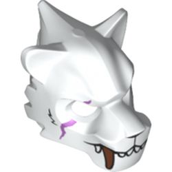 Mask Tiger with White and Copper Fangs, Scar and Purple Sinew Patches Print