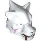 Mask Tiger with White and Copper Fangs, Scar and Purple Sinew Patches Print
