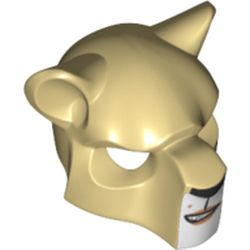 Mask Feline with Black Nose, Beauty Mark and Crooked Smile Print