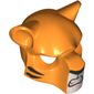 Mask Feline with Black Nose, Tiger Stripes and Fangs Print