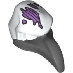 Mask Bird (Vulture) with Dark Bluish Gray Beak and Purple Head Patches Print