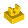Yellow Tile Special 1 x 1 with Clip with Rounded Edges