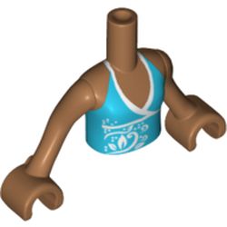 Minidoll Torso Girl with Medium Azure Top with White Trim, Medium Nougat Arms and Hands