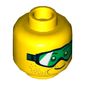 Minifig Head, Green Goggles and Brown Stubble Print
