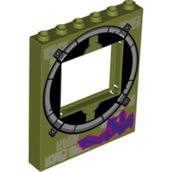 Panel 1 x 6 x 6 with Window with Round Sewer Opening Outline Print