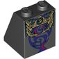 Slope 65° 2 x 2 x 2 with Bottom Tube and Gold Skeleton Hips and Ribs and Magenta and Dark Purple Swirls Print