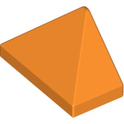 LEGO part 15571 END RIDGED TILE 1X2/45° in Bright Orange/ Orange