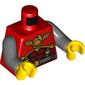 Torso Armor with Belt, Suspenders and Fire Chi Emblem Print, Dark Bluish Gray Arms, Yellow Hands