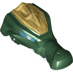Large Figure Head Crocodile Upper Jaw with Teeth and Gold Armor Print