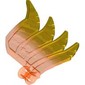 Large Figure Wing, Feathered with Axle Hole and Marbled Trans-Yellow Pattern