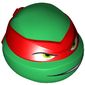 Minifig Head Special, Ninja Turtle with Red Mask and Teeth Showing on One Side Print (Raphael)