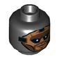 Minifig Head Foot Soldier, Balaclava, Nougat Face, Brown Beard Print [Hollow Stud]