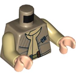 Torso Vest with Tan Undershirt, General Insignia Print (Rebel), Tan Arms, Light Nougat Hands