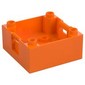 Duplo Container Box 4 x 4 with Studs on Corners with Airplane on Cloud and Dark Blue Stripe Print