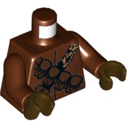 Torso Robe, Dark Brown Pouches and Black and Gold Straps Print (Jawa), Reddish Brown Arms, Dark Brown Hands