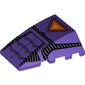 Wedge Curved 4 x 4 No Top Studs with Sentinel Yellow, Orange and Red Triangle and Black Stripe Trim Print