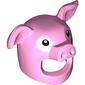 Costume / Mask, Pig with Black Eyes Print