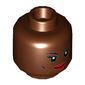 Minifig Head Storm, Dual Sided, Thin Eyebrows, Cheek Lines, Red Lips / Clenched Teeth Print [Hollow Stud]