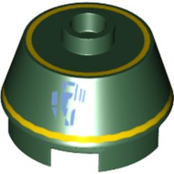Brick Round 2 x 2 Truncated Cone with Yellow Stripe, Droid Print (R1-G4)