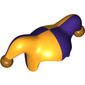 Jester's Cap with Dark Purple Left Side and Gold Pom Poms Print