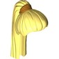 Hair Ponytail Long Straight with Tie Gold Print
