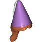 Hair and Hat, Braid, Medium Lavender Cone with White Ribbon Print