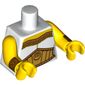 Torso Toga with Gold Trim and Large Belt Print, Yellow Arms and Hands