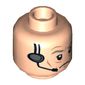 Minifig Head General Maximillian Veers, Dark Tan Eyebrows, Wrinkles and Headset Print [Hollow Stud]