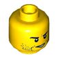 Minifig Head Jack Fury, Dual Sided, Beard Stubble, Eyebrows, Determined, Open Mouth / Mouth Closed, Scar on Right Eyebrow Print [Hollow Stud]