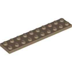 LEGO part 3832 Plate 2 x 10 in Sand Yellow/ Dark Tan