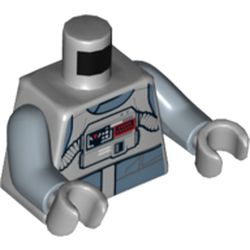 Torso Sand Blue Vest and Bib with Breathing Apparatus Print (AT-AT Driver), Sand Blue Arms, Light Bluish Gray Hands