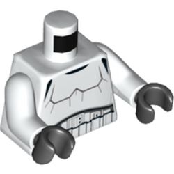 Torso Armor Stormtrooper, Detailed Armor without Shoulder Belts Print, White Arms, Black Hands