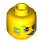 Minifig Head Toxikita, Eyelashes and Eyebrows, Lime Blotches, Smirk / Green Eye Shadow and Lips, Teeth Print