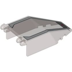 Windscreen 7 x 4 x 1 2/3 with Hinges with Silver Frame with Red Triangle Print