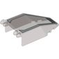 Windscreen 7 x 4 x 1 2/3 with Hinges with Silver Frame with Red Triangle Print