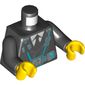 Torso Suit Jacket and Tie with Utility Harness and Ultra Agents Logo on Belt Print, Black Arms, Yellow Hands