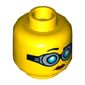 Minifig Head Christina Hydron, Goggles, Red Lips, Closed Mouth / Open Mouth Smile Print