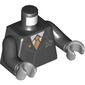 Torso Suit with Ultra Agents Logo and Gold Tie Print, Black Arms, Light Bluish Gray Hands