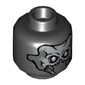 Minifig Head Sakaaran, Dual Sided, Skull with Mandibles and Silver Eyes / Exoskeleton and One Eye Print [Hollow Stud]