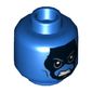 Minifig Head Ronan The Accuser, Black Face, Gray Eyebrows, Angry, Mouth Closed / Clenched Teeth Print