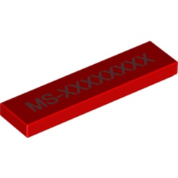 Tile 1 x 4 with Laser Engraved MS-XXXXXXXX Code [LEGO Movie]