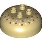 Duplo Brick Round 4 x 4 Dome Top with 2 x 2 Studs - Dark Orange and White Seeds Print