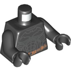 Torso Batman Logo with Body Armor Outline and Copper Belt Print, Black Arms and Hands