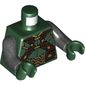 Torso Armor with Dark Brown and Gold Woven Straps and Belt and Large Gold Buckle Print, Pearl Dark Gray Arms, Dark Green Hands